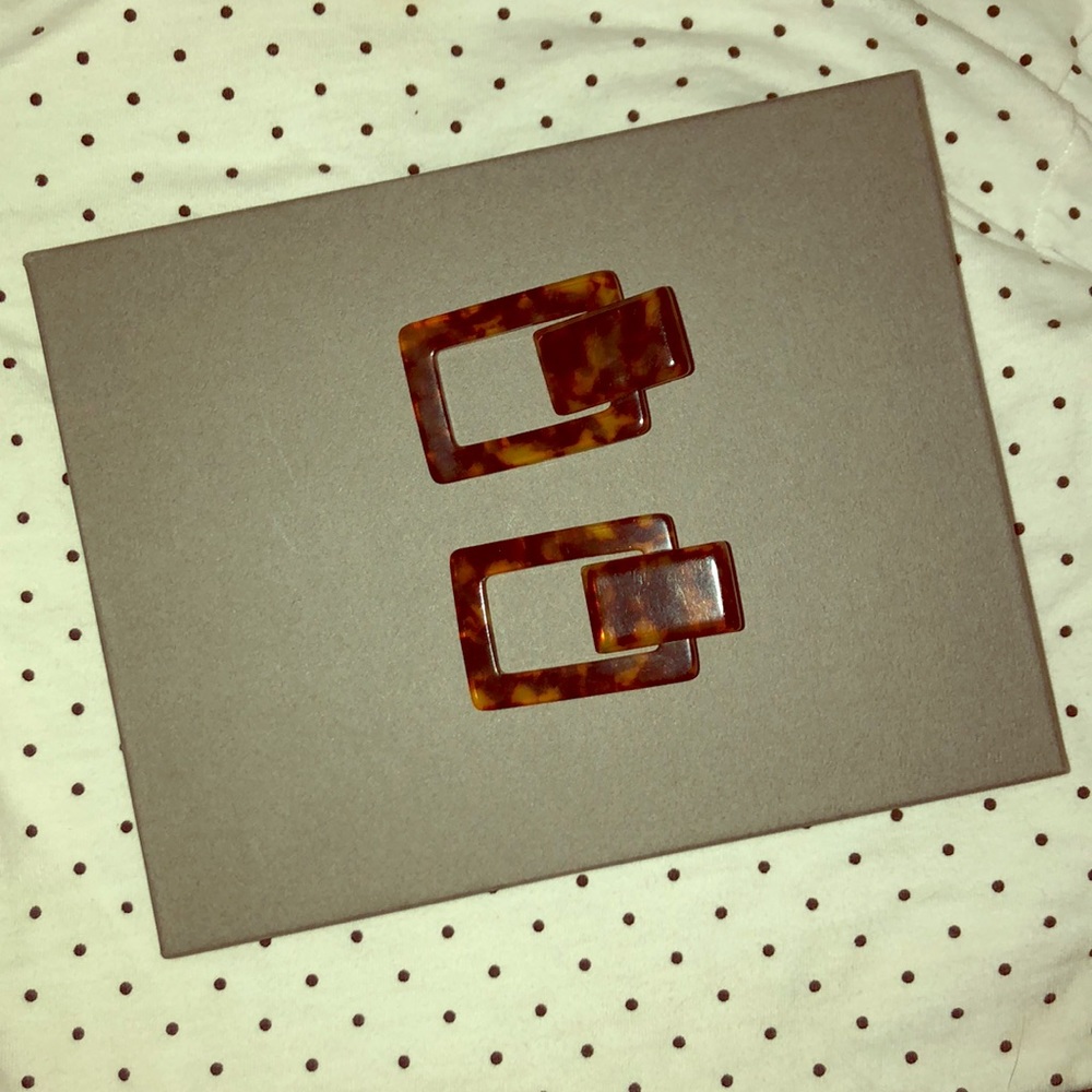 Tortoise shell earrings rectangle and mod!